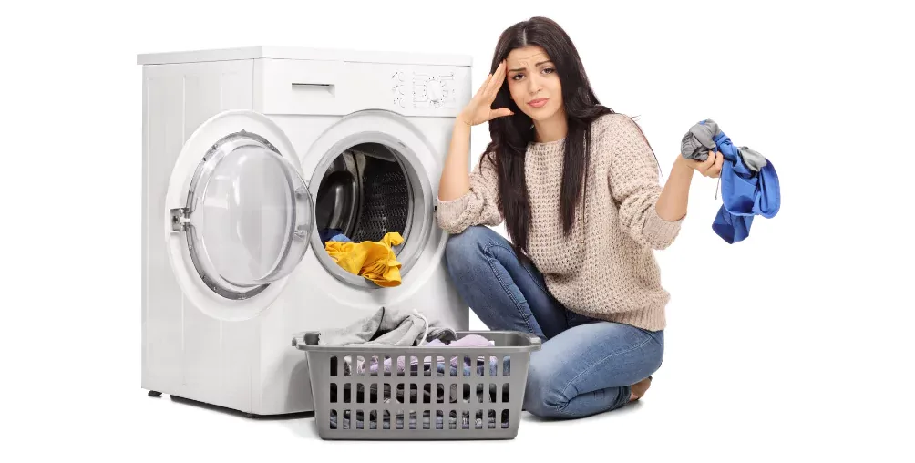washing machine repair woman frustrated