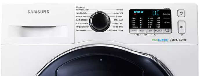 samsung washing machine error codes panel