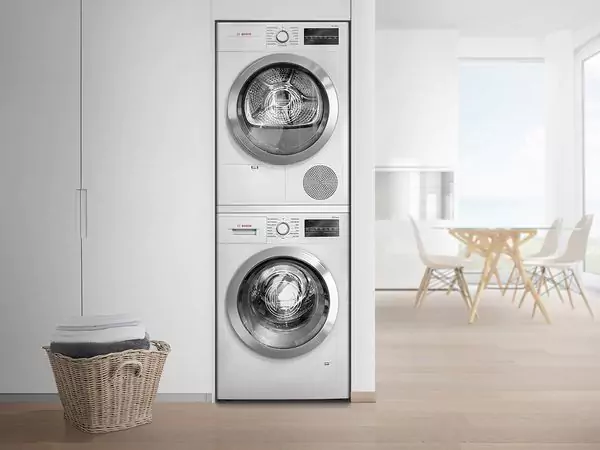 stacked washer dryer combo white