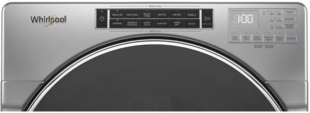 whirlpool dryer error codes panel