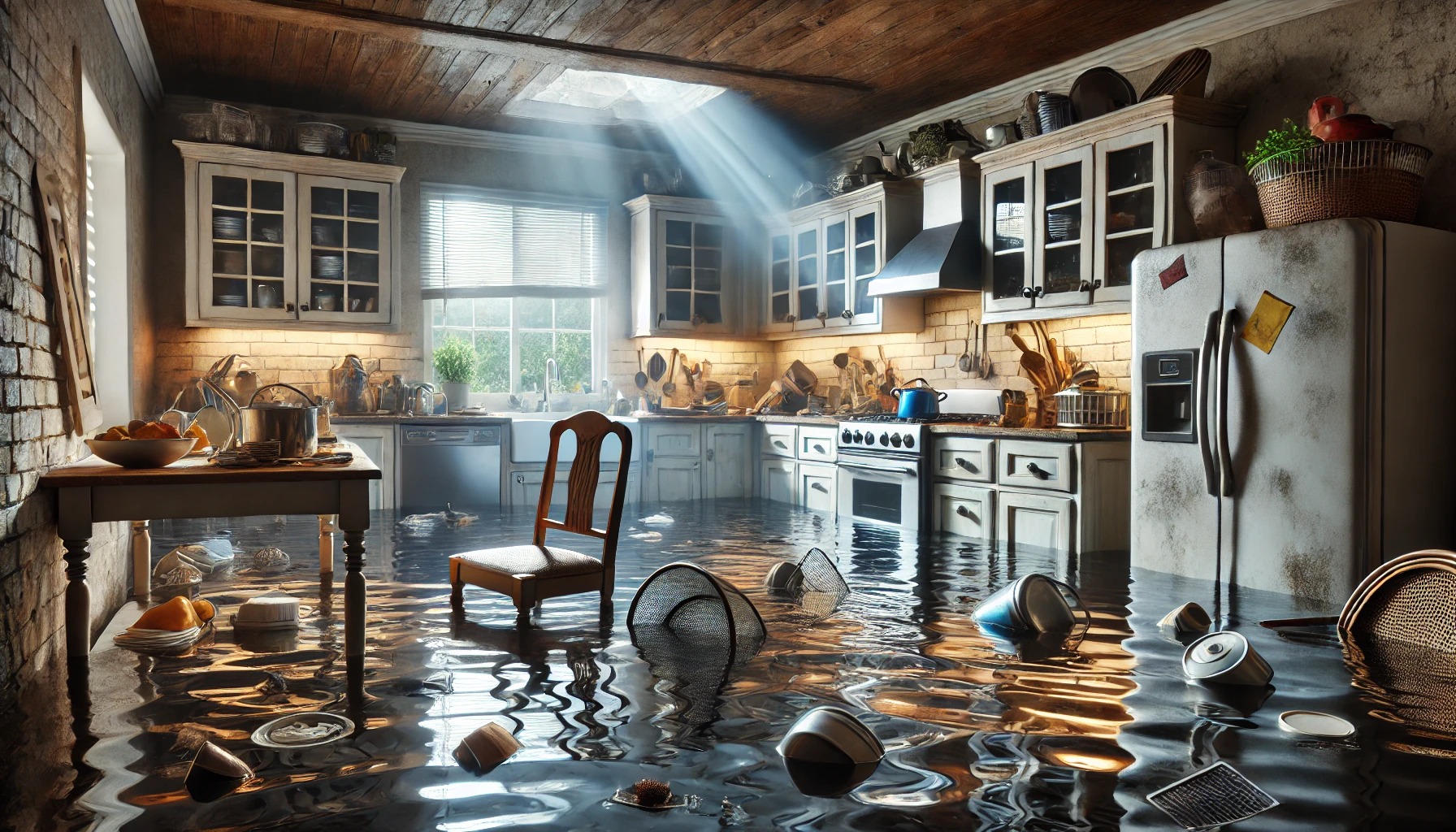 hurricane helene flooded kitchen