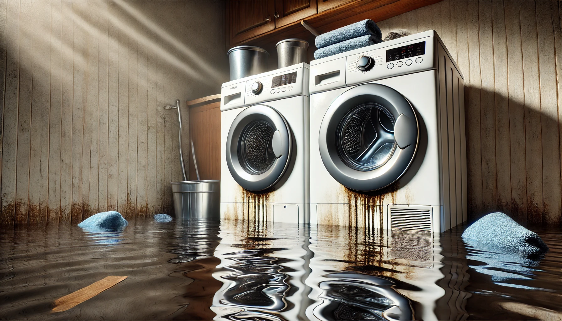 hurricane helene washer and dryer set damaged by water flood