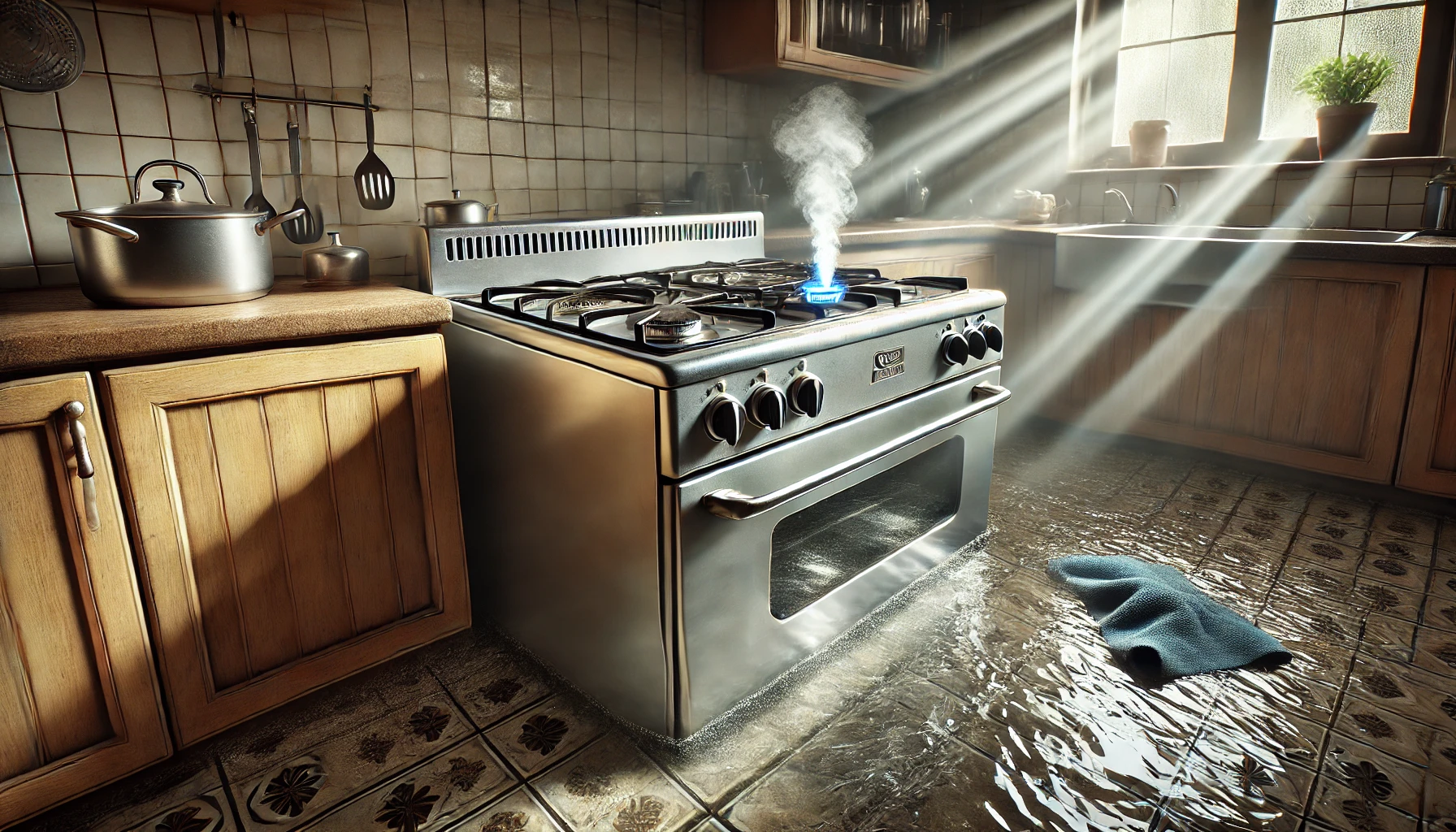 hurricane helene gas stove oven with gas leak