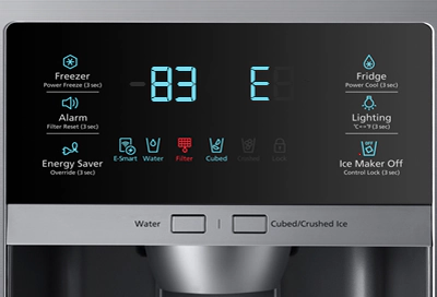 samsung rerigerator error code display panel