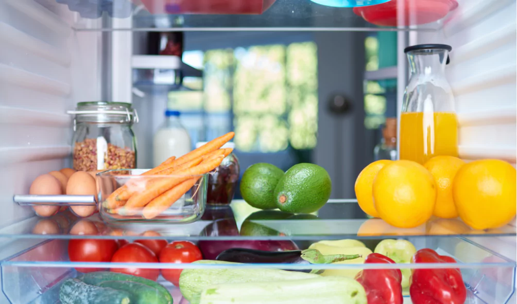 refrigerator with food