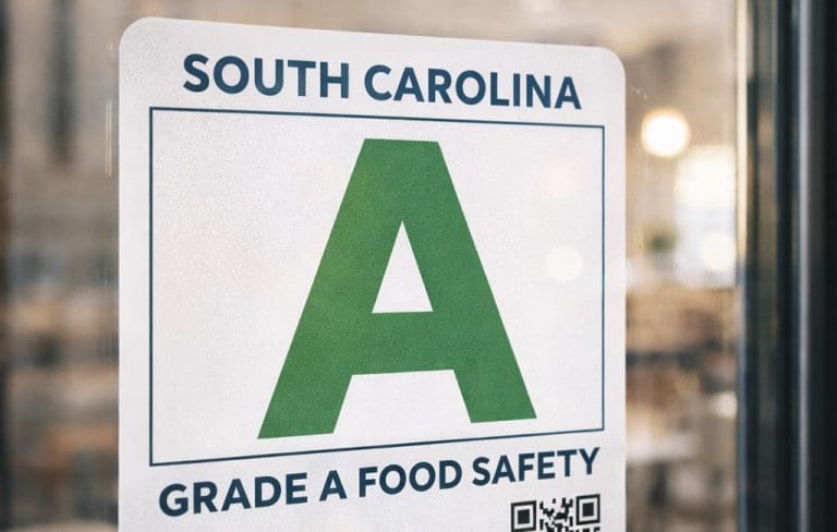 grade a food logo on door